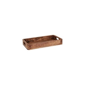 Serve Natural Acacia Rectangular Deep Tray 355x200x50mm