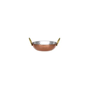 Kadai Bowl with Handles Copper Plate 130x40mm