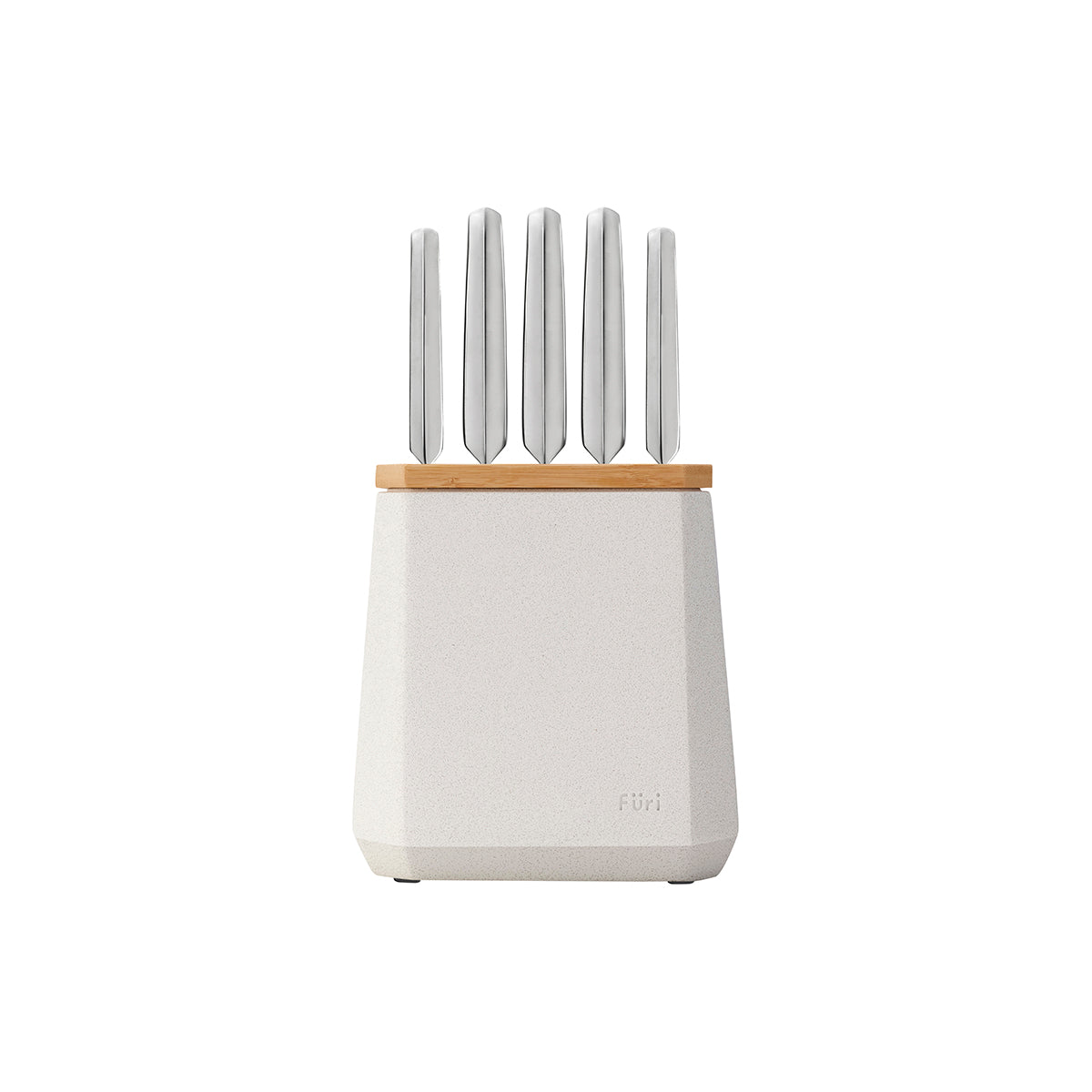Stone Snow Terrazo Knife Block Set 6pc
