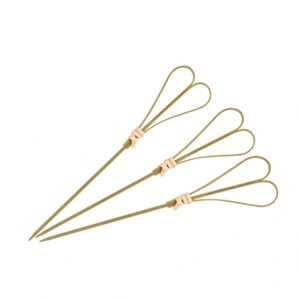 Belix Bamboo Skewer - Heart, Natural 120mm (100pcs/Pack)