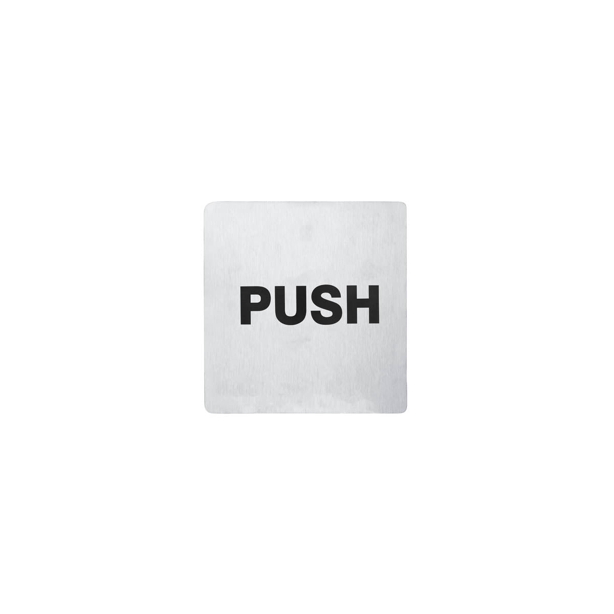 Wall Sign "PUSH" Stainless Steel 110x110mm Pack of 2