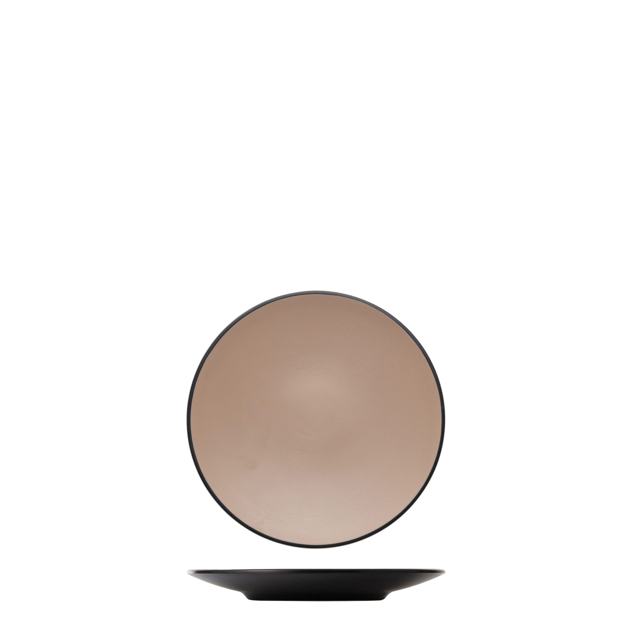 COU COU Dual Colour Beige & Black Round Coupe Plate