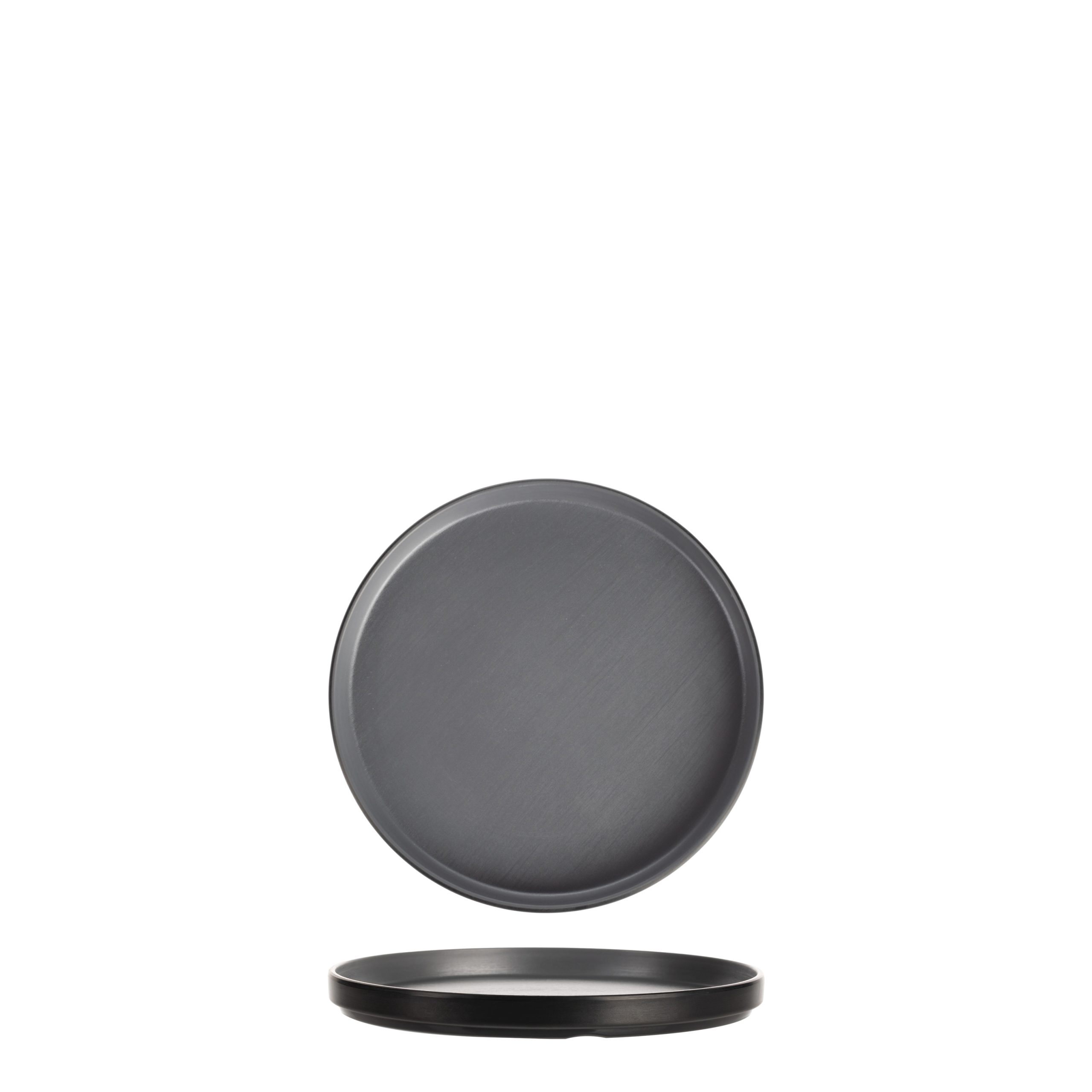 COU COU Dual Colour Grey & Black Round Stackable Plate