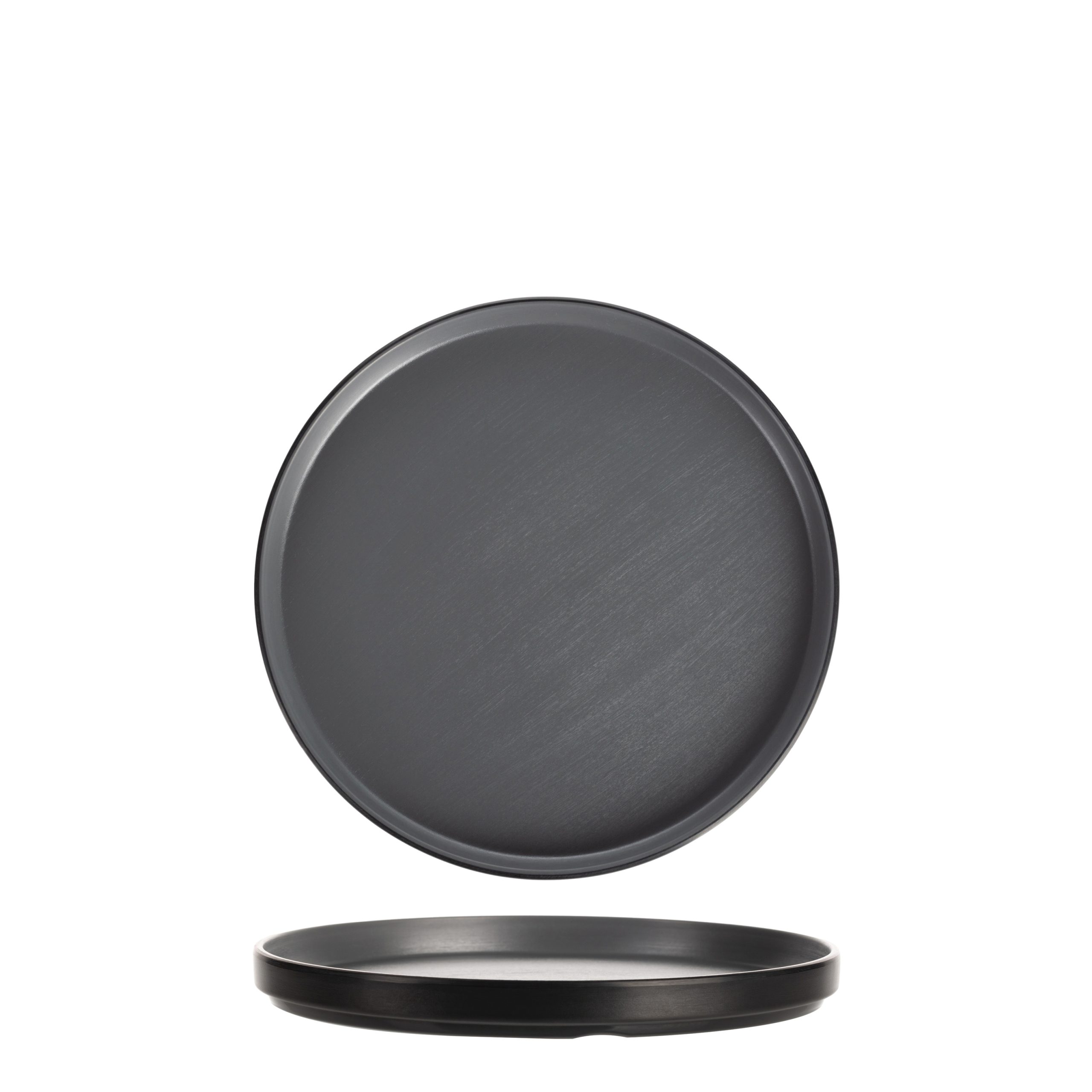 COU COU Dual Colour Grey & Black Round Stackable Plate