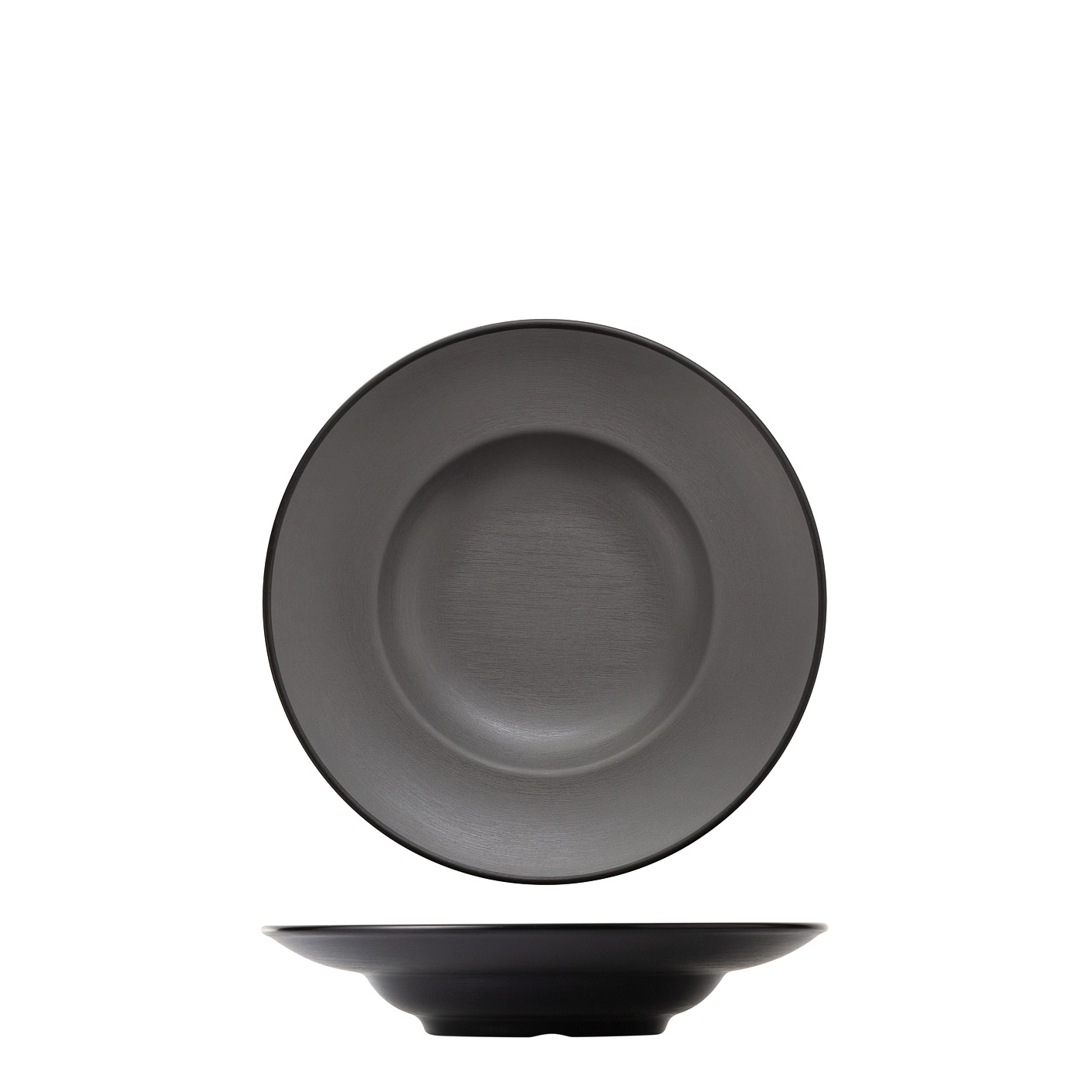 COU COU Dual Colour Grey & Black Round Pasta/Soup Bowl