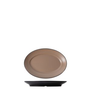 COU COU Dual Colour Beige & Black Oval Plate