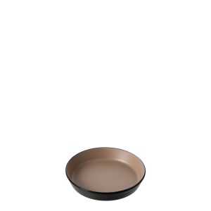 COU COU Dual Colour Beige & Black Flat Round Bowl