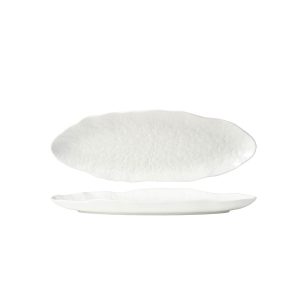 Fusion Lotus Oval Flared Plate 333mm White