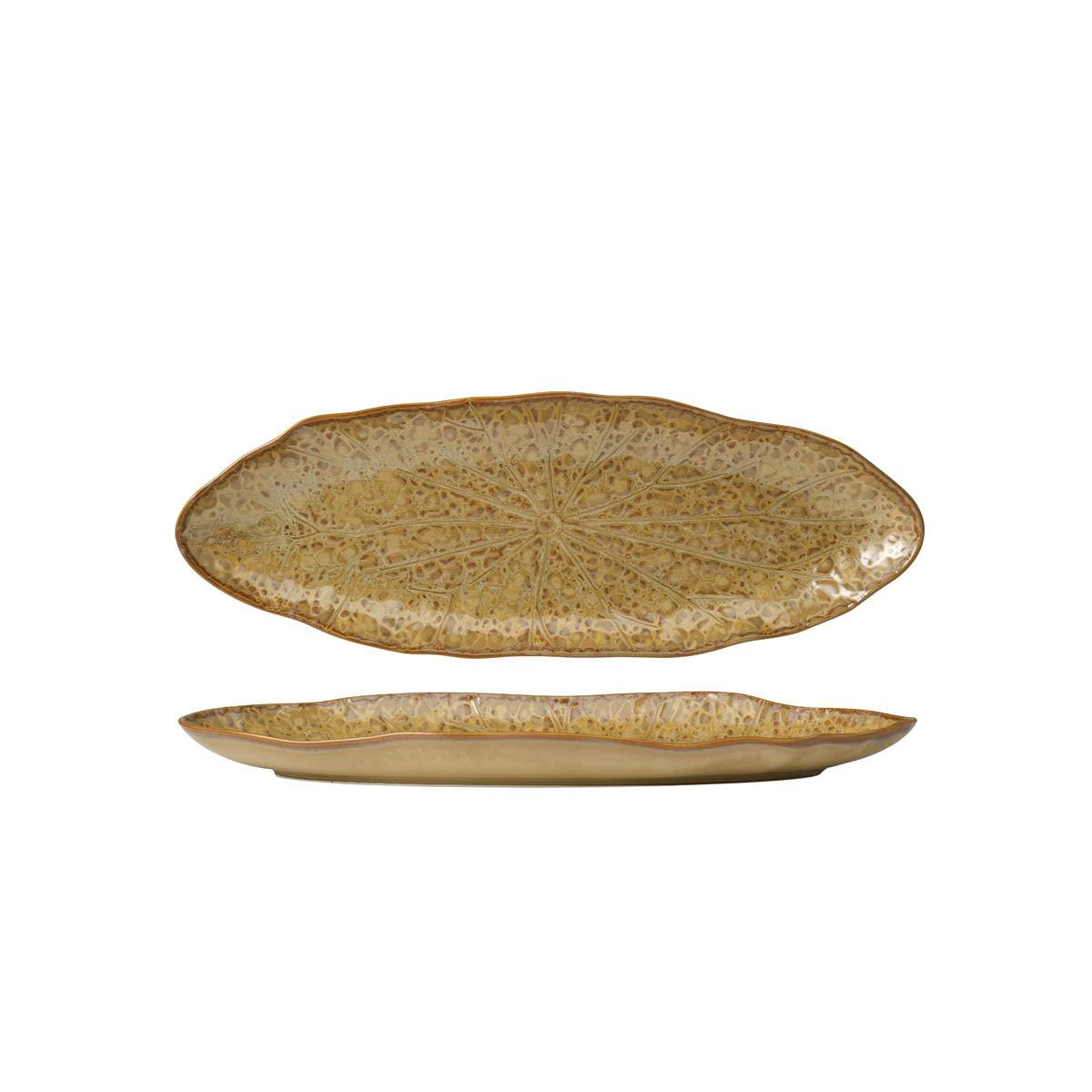 Fusion Lotus Oval Flared Plate 333mm Cinnamon