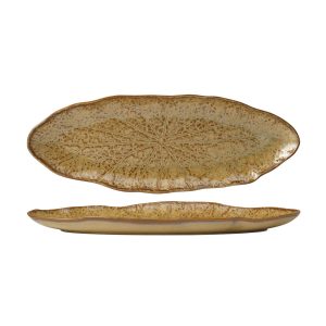 Fusion Lotus Oval Flared Plate 388mm Cinnamon