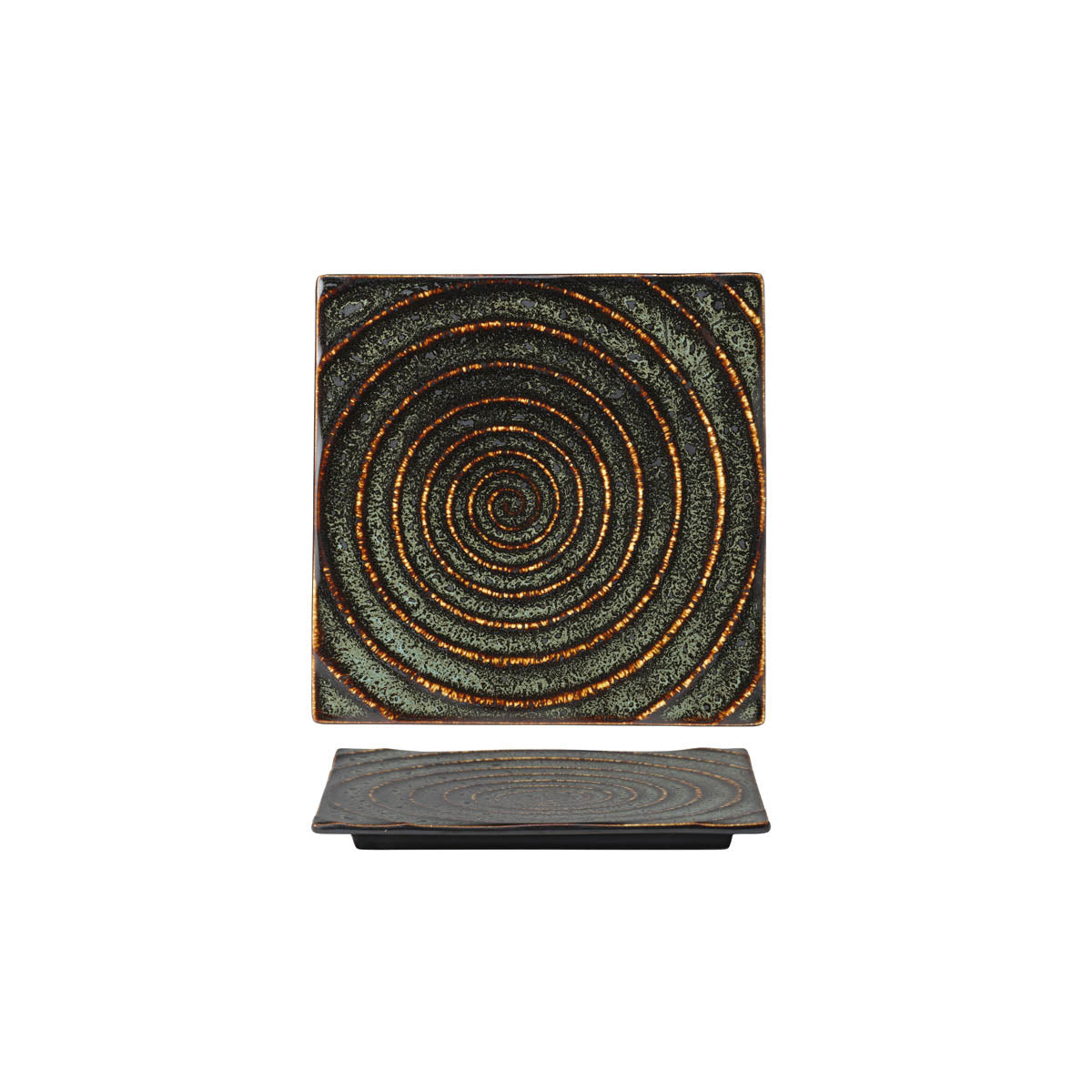 Fusion Square Tile Plate 205mm Patina