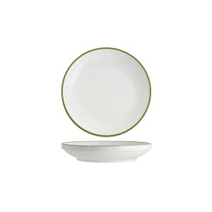 Core Round Bowl Walled Lip Olive Green Rim 230x43mm