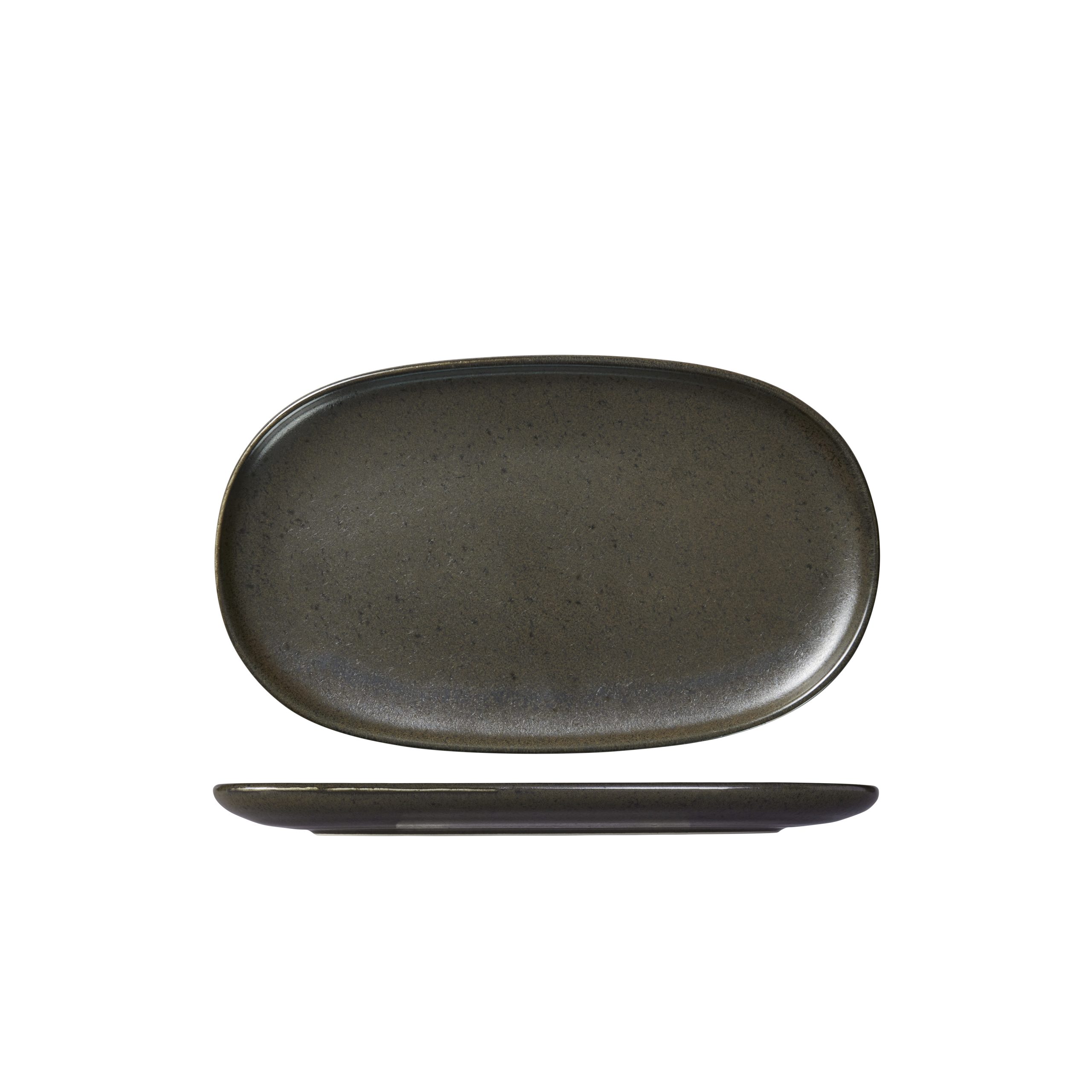 Moda Porcelain Earth Oval Coupe Plate