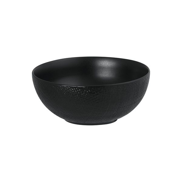 Luzerne Linen Matte Black Round Bowl