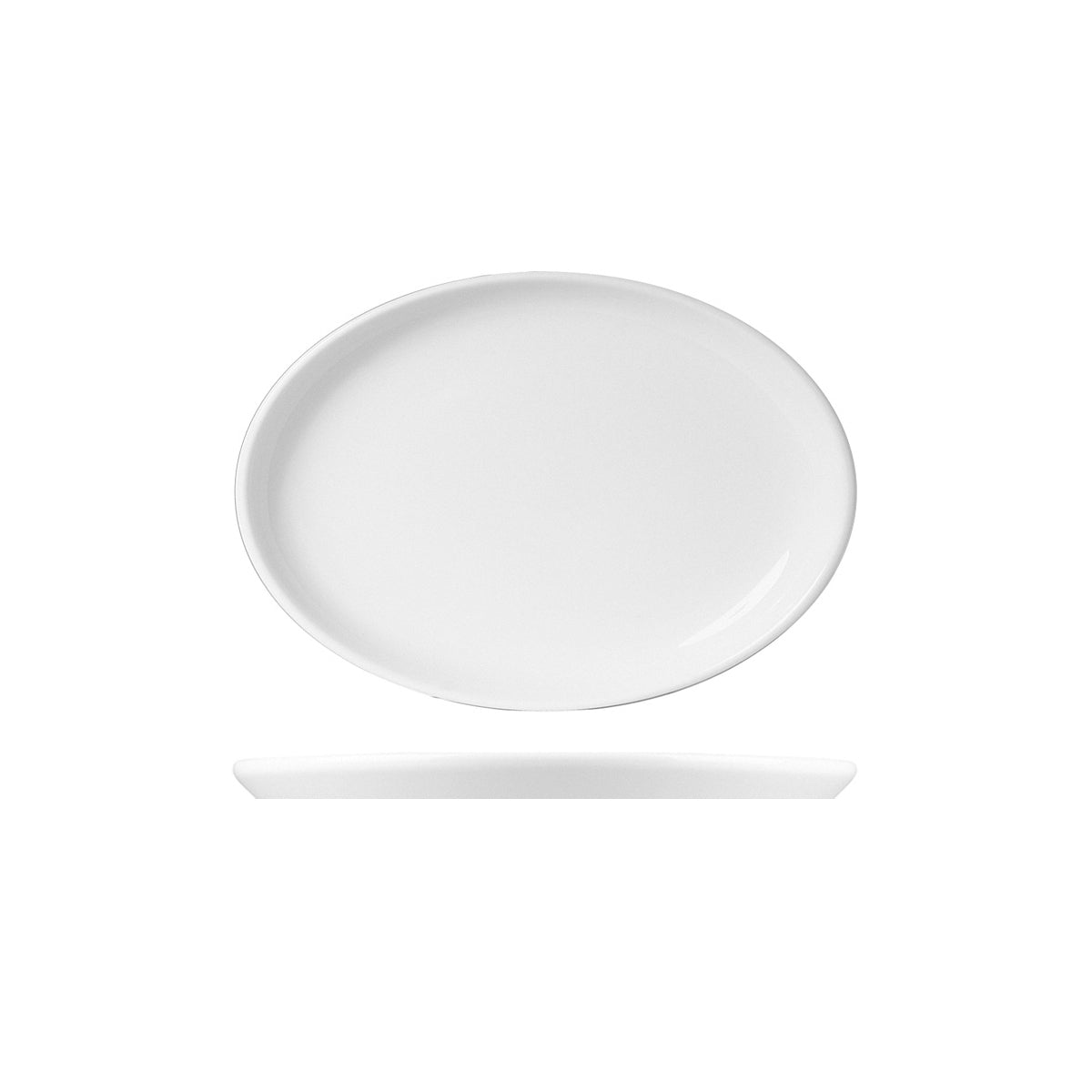 White Album Oval Flared Plate 285mm