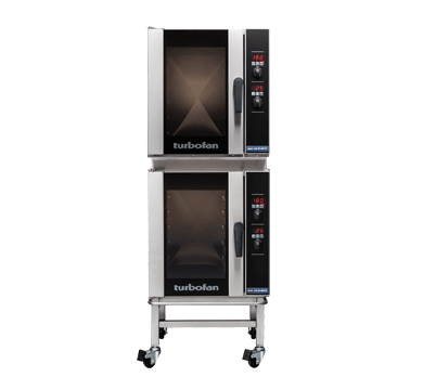 Turbofan E33D5/2C - Full Size Tray Digital Electric Convection Oven Double Stacked With Castor Base Stand