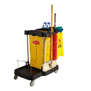 Simplified Compact Cleaning Cart Black 1095x575x975mm