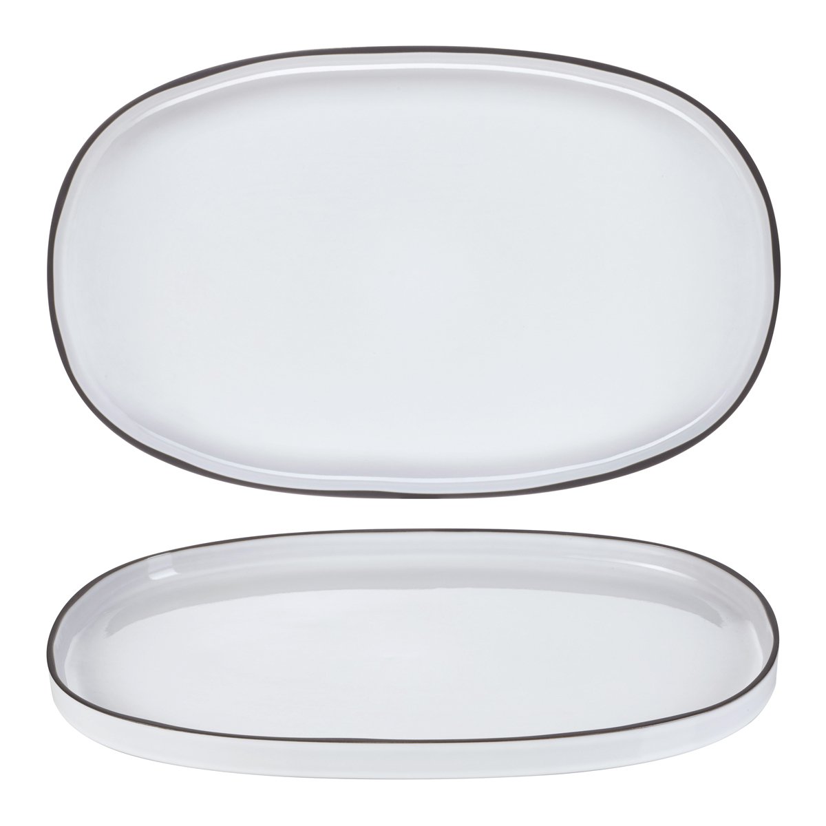 Caractere White Cumulus Oval Plate 465x287mm