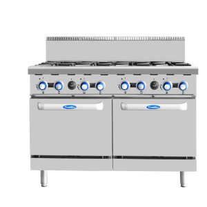 COOKRITE 8 BURNERS WITH OVEN LPG AT80G8B-O-LPG