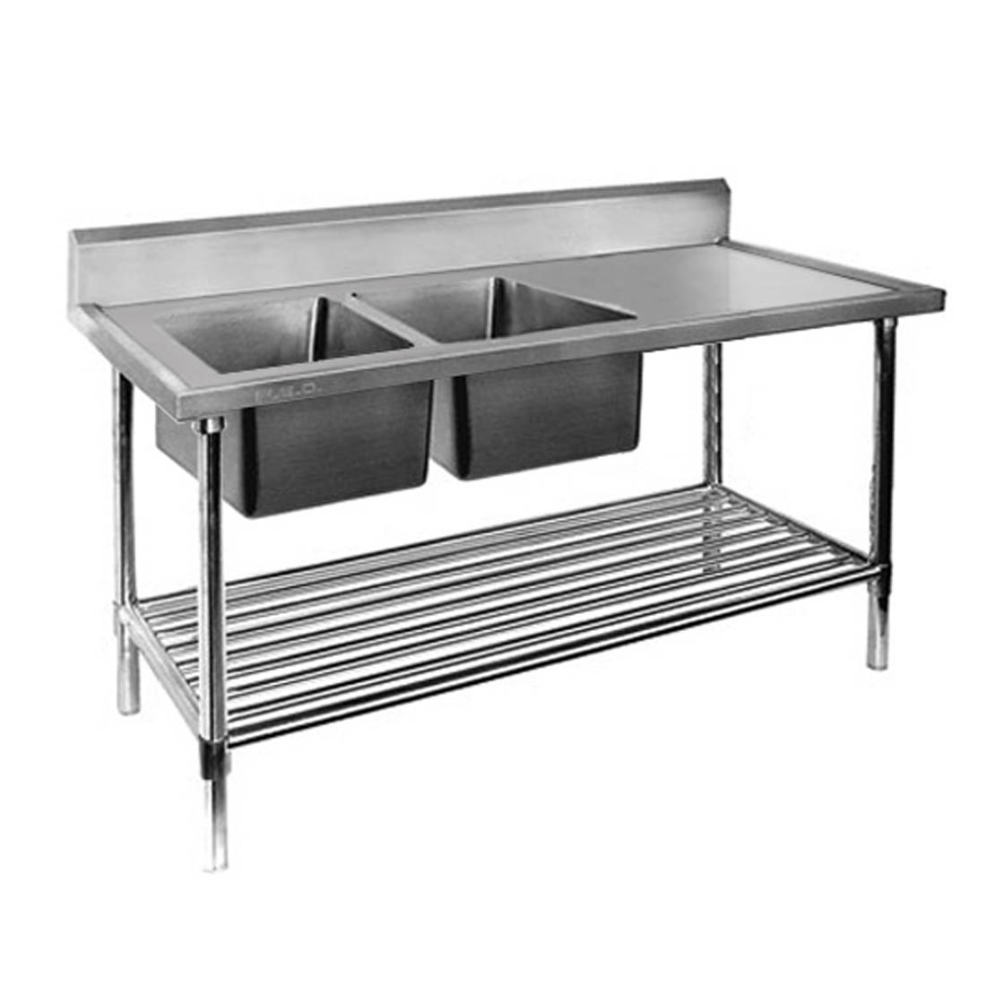 Modular System Double Left Sink Bench with Pot Undershelf - DSB6-1800L/A