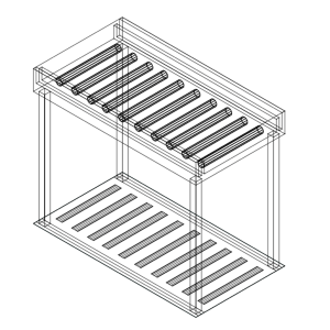 Fagor Stainless Steel Rolling Table for 2 Baskets MR2C