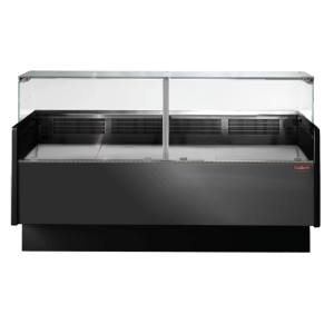 Tecnodom Serie MR80 Black 2000mm Wide Deli Display with Storage and Castors - TDMR-0820B