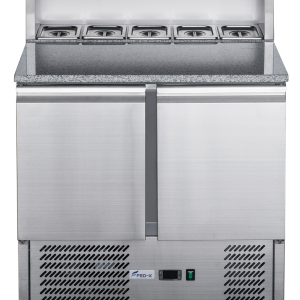 FED-X Two Door Salad Prep Fridge with Marble Top - XGNS900E