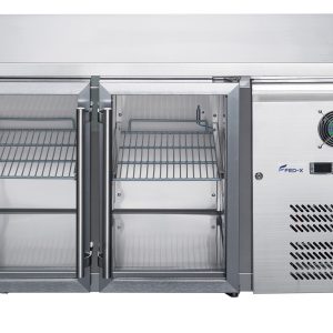 FED-X Two Glass Door Bench Fridge Stainless Steel - XUB6C13G2V